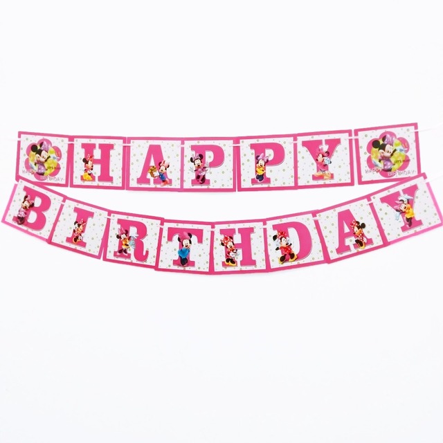Zestaw dekoracji urodzinowych Baby Shower dla dzieci - Minnie Mouse, jednorazowe zastawy stołowe, sprzyja motyw kreskówki - Wianko - 11