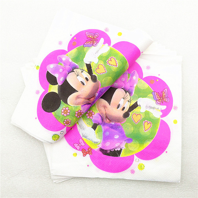 Zestaw dekoracji urodzinowych Baby Shower dla dzieci - Minnie Mouse, jednorazowe zastawy stołowe, sprzyja motyw kreskówki - Wianko - 18