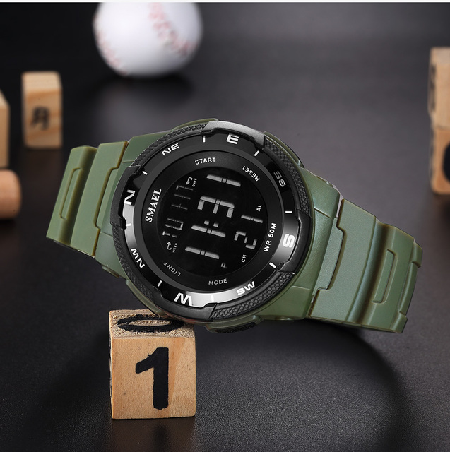 Zegarek sportowy dla mężczyzn SMAEL z wyświetlaczem LED, wodoodporny, relogio reloj 1362B - Wianko - 14