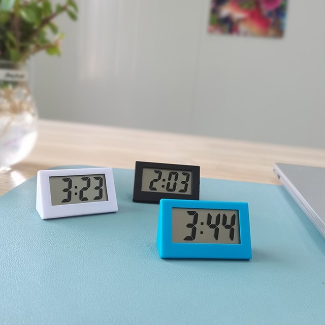 Mini cyfrowa tablica LCD biurkowa z zegarem i wyświetlaczem czasu na pulpit do biura i domu - Wianko - 16