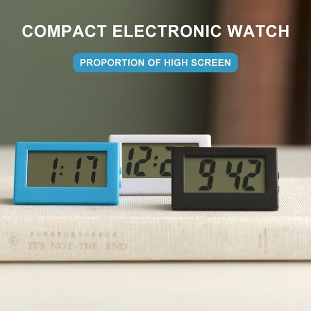 Mini cyfrowa tablica LCD biurkowa z zegarem i wyświetlaczem czasu na pulpit do biura i domu - Wianko - 1