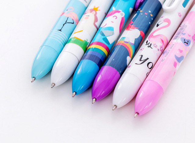 40 sztuk Kreatywny Długopis Kulkowy Cartoon Jednorożec Flamingi 6 Kolorów - Wianko - 7