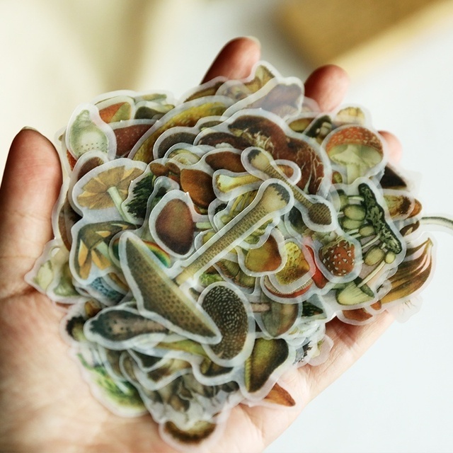 100 sztuk super realistycznych naklejek dekoracyjnych w kształcie grzybów z papierek lakmusowy - idealne do scrapbookingu, kalendarzy i sztuki DIY - Wianko - 11