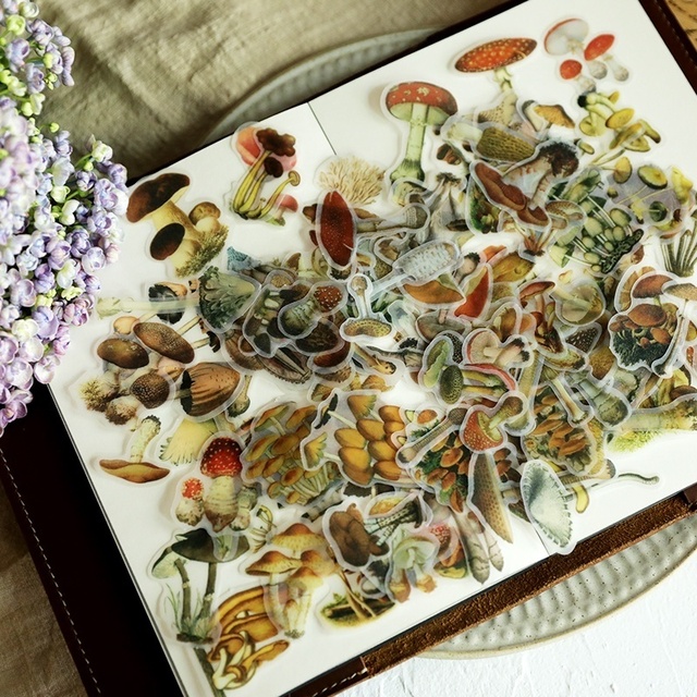 100 sztuk super realistycznych naklejek dekoracyjnych w kształcie grzybów z papierek lakmusowy - idealne do scrapbookingu, kalendarzy i sztuki DIY - Wianko - 2