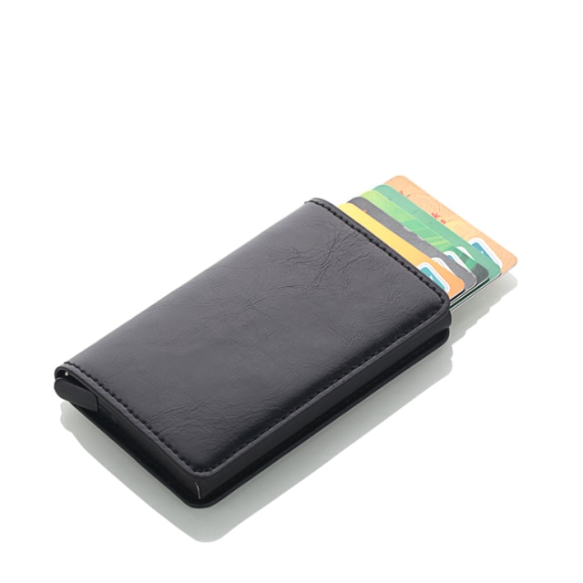 Męskie aluminiowe etui na karty kredytowe Vintage skóra RFID z automatycznym blokowaniem - Wianko - 21
