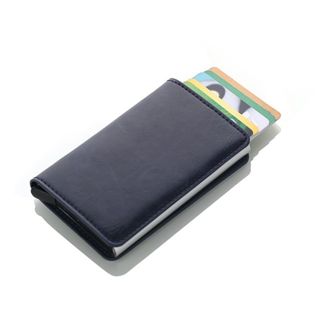 Męskie aluminiowe etui na karty kredytowe Vintage skóra RFID z automatycznym blokowaniem - Wianko - 49