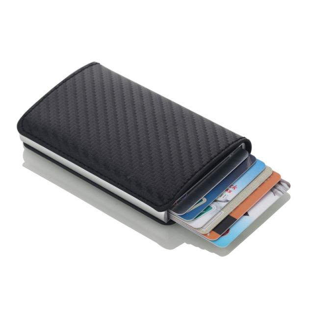 Męskie aluminiowe etui na karty kredytowe Vintage skóra RFID z automatycznym blokowaniem - Wianko - 11