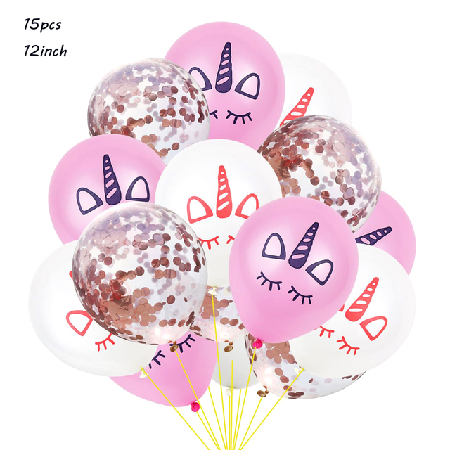 15 sztuk różowych balonów lateksowych z motywem jednorożca - dekoracja urodzinowa, impreza - Wianko - 7