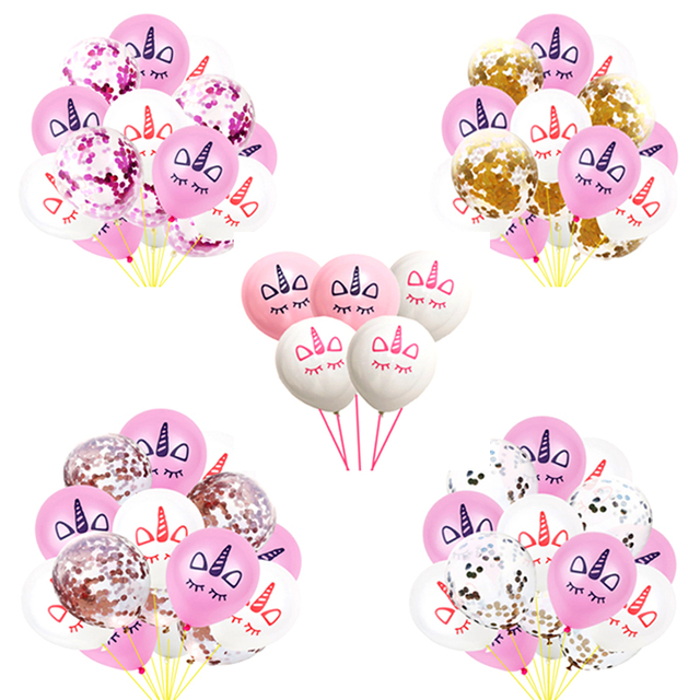 15 sztuk różowych balonów lateksowych z motywem jednorożca - dekoracja urodzinowa, impreza - Wianko - 3