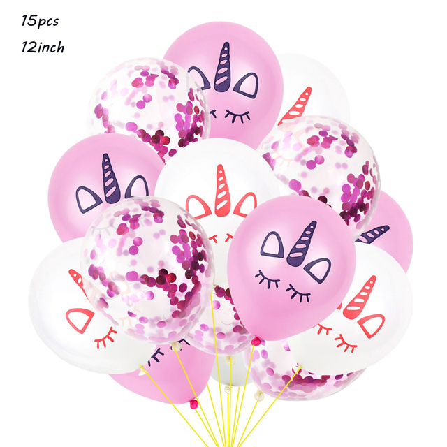 15 sztuk różowych balonów lateksowych z motywem jednorożca - dekoracja urodzinowa, impreza - Wianko - 4