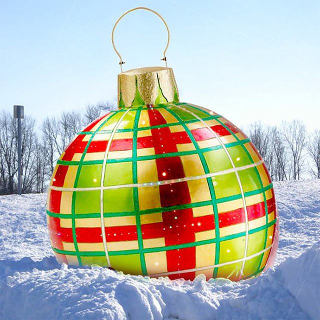 Nadmuchiwane bombki dekoracyjne PVC 60 cm - świąteczna atmosfera na zewnątrz, mały lampion, idealny prezent domowy - Wianko - 5