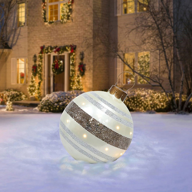 Nadmuchiwane bombki dekoracyjne PVC 60 cm - świąteczna atmosfera na zewnątrz, mały lampion, idealny prezent domowy - Wianko - 6