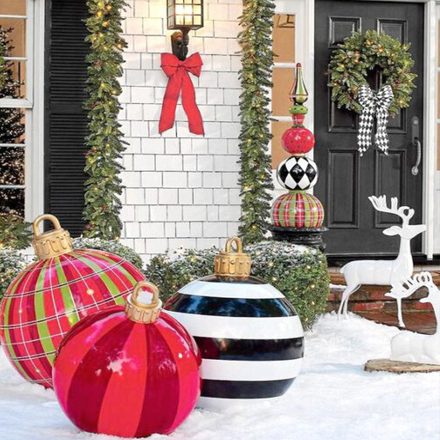 Nadmuchiwane bombki dekoracyjne PVC 60 cm - świąteczna atmosfera na zewnątrz, mały lampion, idealny prezent domowy - Wianko - 21