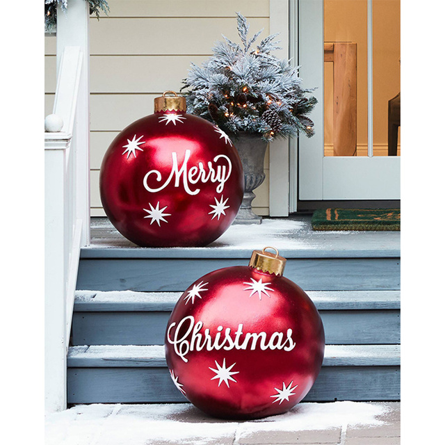 Nadmuchiwane bombki dekoracyjne PVC 60 cm - świąteczna atmosfera na zewnątrz, mały lampion, idealny prezent domowy - Wianko - 16