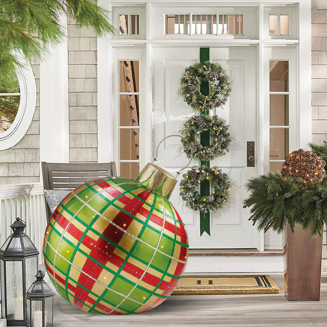 Nadmuchiwane bombki dekoracyjne PVC 60 cm - świąteczna atmosfera na zewnątrz, mały lampion, idealny prezent domowy - Wianko - 4