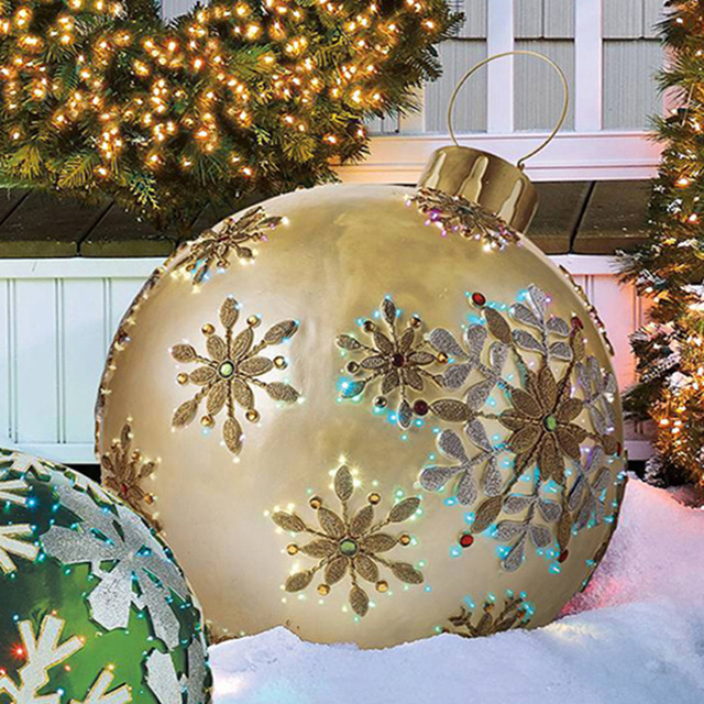 Nadmuchiwane bombki dekoracyjne PVC 60 cm - świąteczna atmosfera na zewnątrz, mały lampion, idealny prezent domowy - Wianko - 13