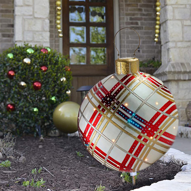 Nadmuchiwane bombki dekoracyjne PVC 60 cm - świąteczna atmosfera na zewnątrz, mały lampion, idealny prezent domowy - Wianko - 19