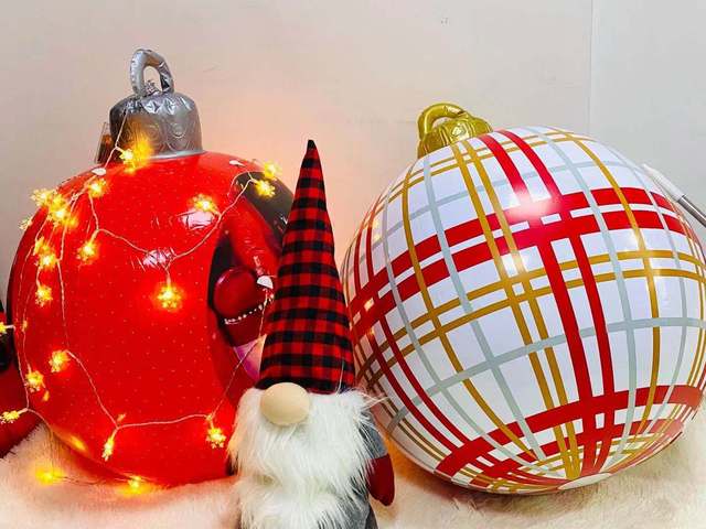 Nadmuchiwane bombki dekoracyjne PVC 60 cm - świąteczna atmosfera na zewnątrz, mały lampion, idealny prezent domowy - Wianko - 35