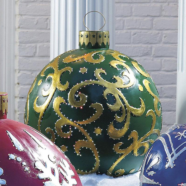 Nadmuchiwane bombki dekoracyjne PVC 60 cm - świąteczna atmosfera na zewnątrz, mały lampion, idealny prezent domowy - Wianko - 28