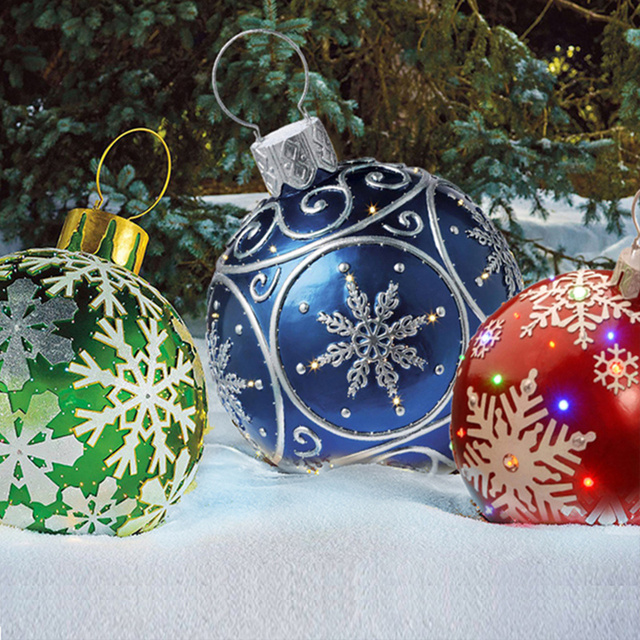 Nadmuchiwane bombki dekoracyjne PVC 60 cm - świąteczna atmosfera na zewnątrz, mały lampion, idealny prezent domowy - Wianko - 8