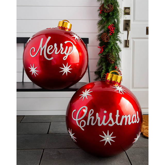 Nadmuchiwane bombki dekoracyjne PVC 60 cm - świąteczna atmosfera na zewnątrz, mały lampion, idealny prezent domowy - Wianko - 18