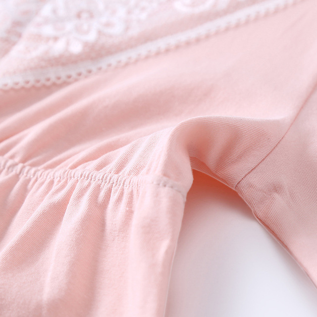 Koszula nocna dziewczynki - koronkowe, krótki rękaw, dekolt sznurowany - Wianko - 15