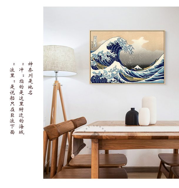 Plakat na płótnie Słynna fala Kanagawa - krajobrazowa dekoracja do salonu w stylu skandynawskim - Wianko - 6