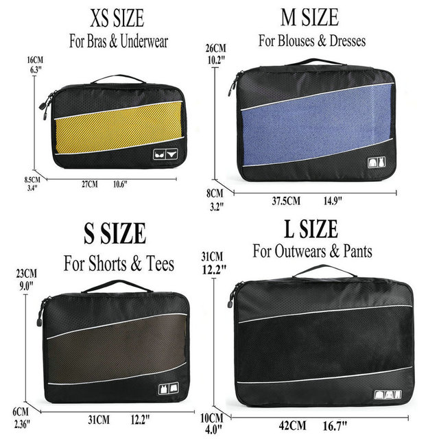 Skrzynki podróżne Soperwillton - zestaw 8 sztuk toreb w kształcie sześcianu do pakowania odzieży - Wianko - 10