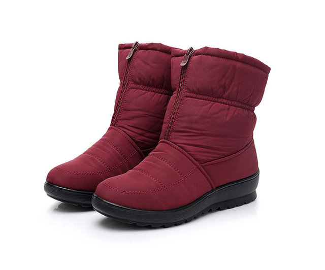 Kobiece zimowe buty damskie do kostki, utrzymujące ciepło, wodoodporne, z zamkiem, w rozmiarach Plus Size - Wianko - 17