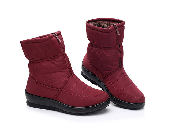 Kobiece zimowe buty damskie do kostki, utrzymujące ciepło, wodoodporne, z zamkiem, w rozmiarach Plus Size - Wianko - 12