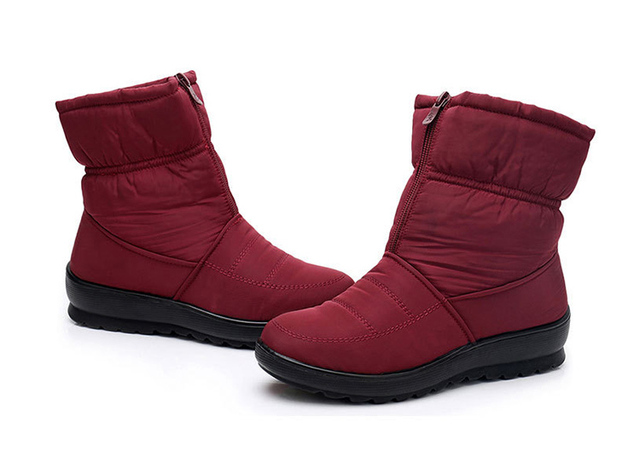 Kobiece zimowe buty damskie do kostki, utrzymujące ciepło, wodoodporne, z zamkiem, w rozmiarach Plus Size - Wianko - 13