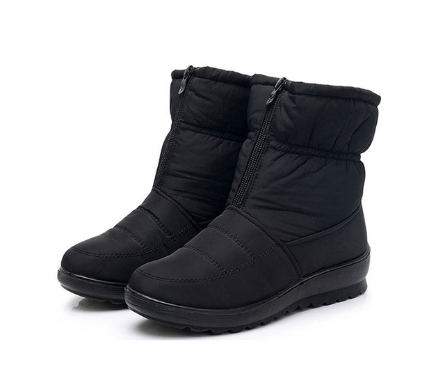 Kobiece zimowe buty damskie do kostki, utrzymujące ciepło, wodoodporne, z zamkiem, w rozmiarach Plus Size - Wianko - 14