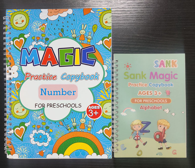 Magiczne naklejki do pisania + zestaw 2 książek + 23 szt. prezent zeszyt - praktyczne narzędzie wielokrotnego użytku dla dzieci - Wianko - 17
