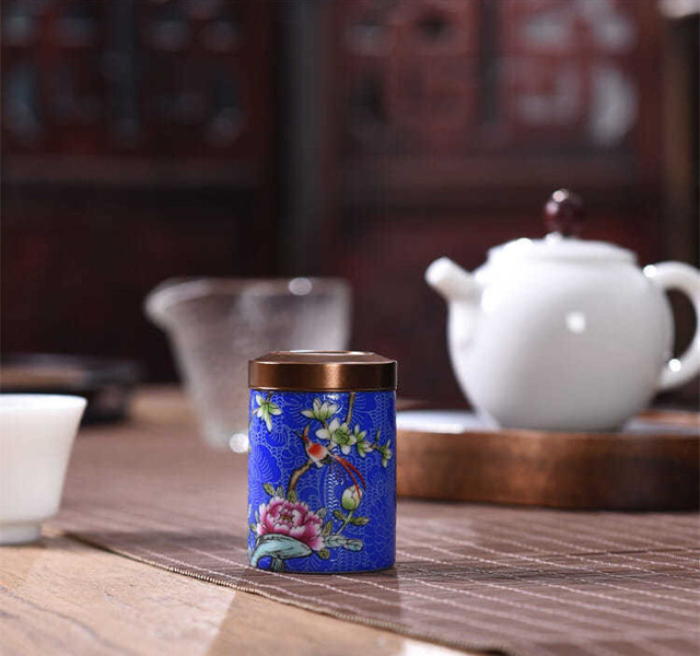 Prosta elegancka puszka ceramiczna na herbatę, podróżny mini naczynie zamykane przeciwwilgociowe, kwiatowe przyprawy do herbaty w małej pojemności - Wianko - 7