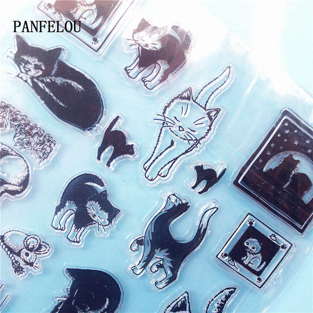 PANFELOU DIY silikonowa pieczątka - piękny kot do scrapbookingu/dekoracji albumu fotograficznego - Wianko - 10