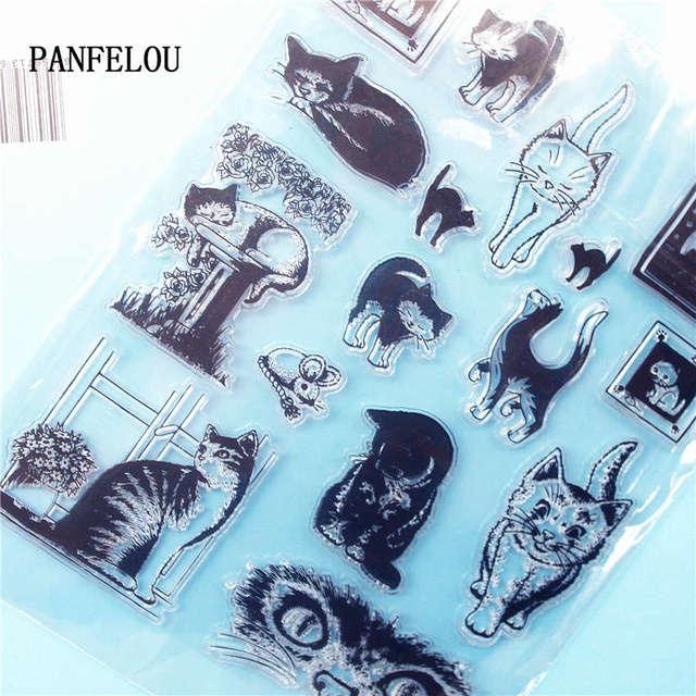 PANFELOU DIY silikonowa pieczątka - piękny kot do scrapbookingu/dekoracji albumu fotograficznego - Wianko - 9