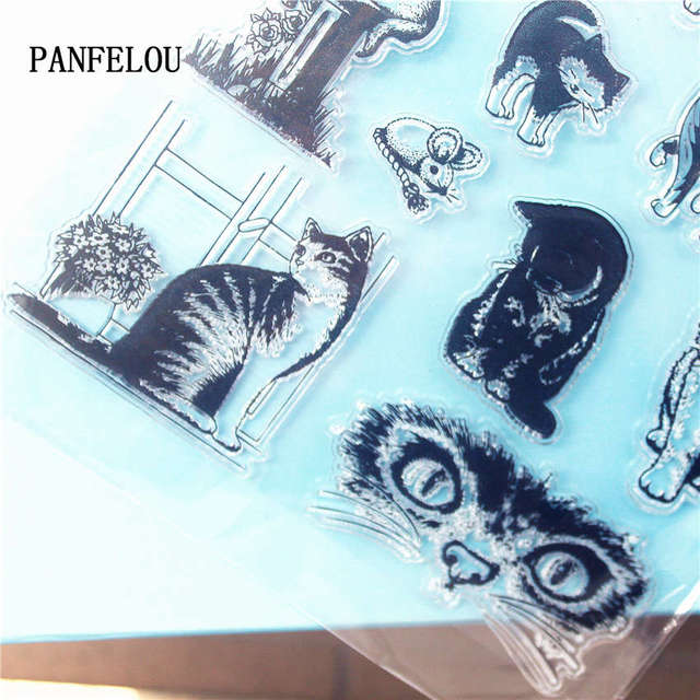 PANFELOU DIY silikonowa pieczątka - piękny kot do scrapbookingu/dekoracji albumu fotograficznego - Wianko - 11