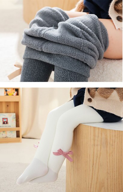 Ciepłe izolowane rajstopy z polaru dla małych dziewczynek - rajstopy bawełniane dla nastolatek i dzieci, spodnie termiczne, nowe - Wianko - 23