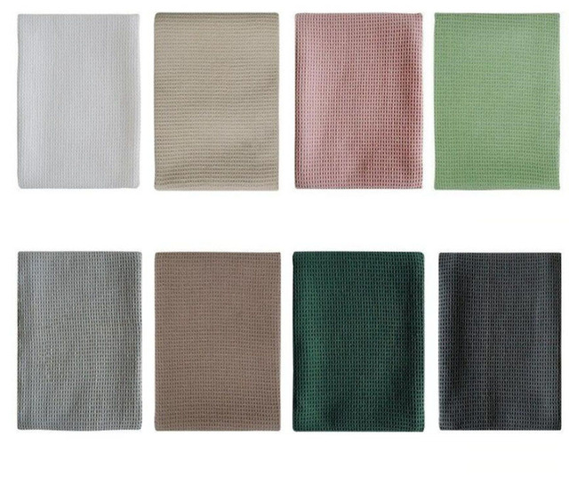 Zestaw 4 wafli ręcznikowych o wymiarach 45x65cm wykonanych z silnie chłonnej bawełny w 8 kolorach - Wianko - 2