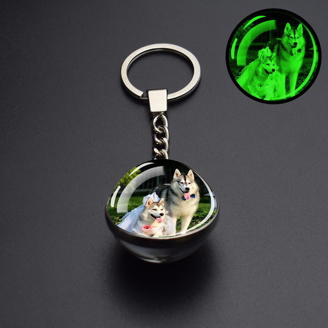 Breloczek Luminous Anime Husky 35mm dwustronnie Cabochon z szklanymi kulkami dla kobiet, mężczyzn, dziewczyn - prezent - Wianko - 17