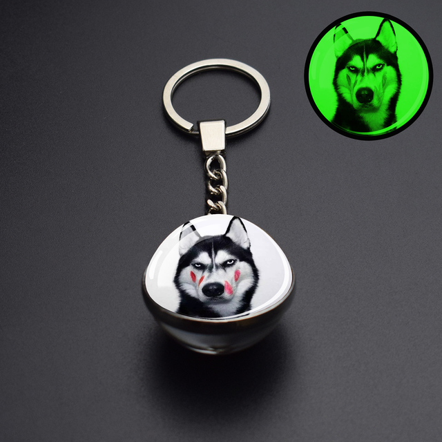 Breloczek Luminous Anime Husky 35mm dwustronnie Cabochon z szklanymi kulkami dla kobiet, mężczyzn, dziewczyn - prezent - Wianko - 20