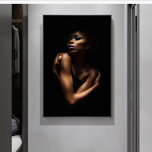 Afrykańska kobieta na płótnie - malarski portret bez ramy - Wianko - 6