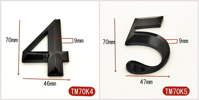 Naklejki samoprzylepne cyfr na drzwi - 7cm, czarne - Wianko - 12