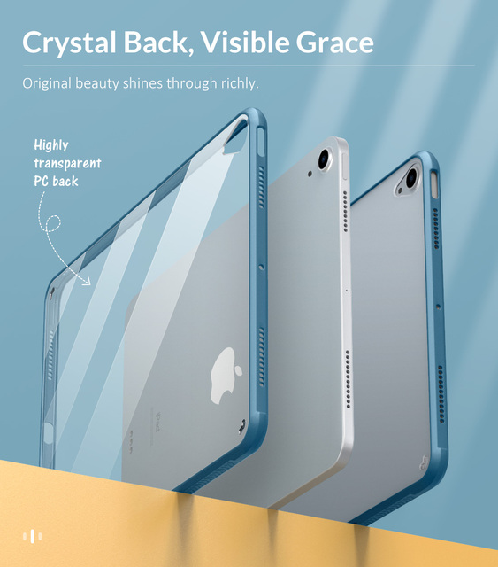 Pokrowiec elastyczny na nowy iPad 10.9 (iPad Air 4th Gen 2020) z TPU, z poduszką powietrzną zderzak krawędzi, przezroczyste etui twardy PC Back Cover - Wianko - 14