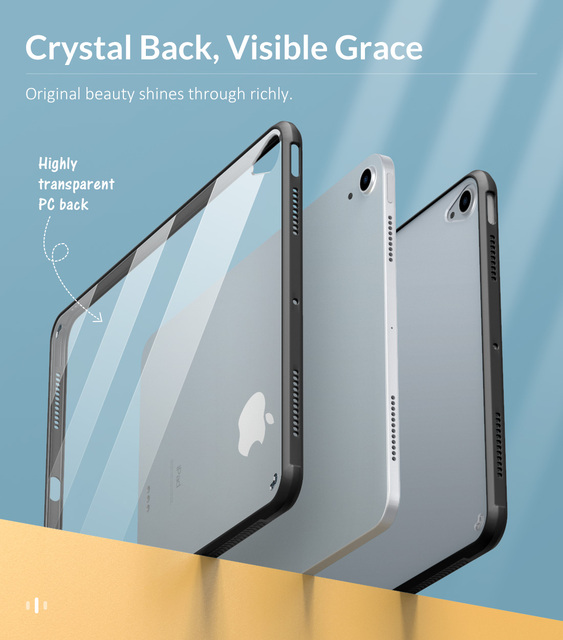 Pokrowiec elastyczny na nowy iPad 10.9 (iPad Air 4th Gen 2020) z TPU, z poduszką powietrzną zderzak krawędzi, przezroczyste etui twardy PC Back Cover - Wianko - 7