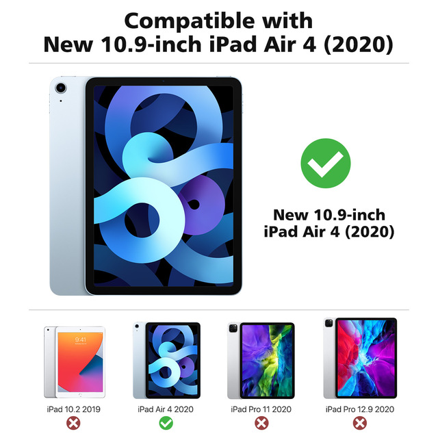 Pokrowiec elastyczny na nowy iPad 10.9 (iPad Air 4th Gen 2020) z TPU, z poduszką powietrzną zderzak krawędzi, przezroczyste etui twardy PC Back Cover - Wianko - 4