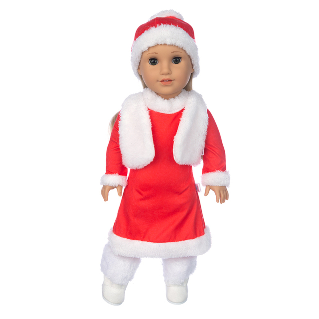 Zestaw ubranek na Boże Narodzenie dla lalki 18-calowej - idealne dla amerykańskiej dziewczynki - Wianko - 16