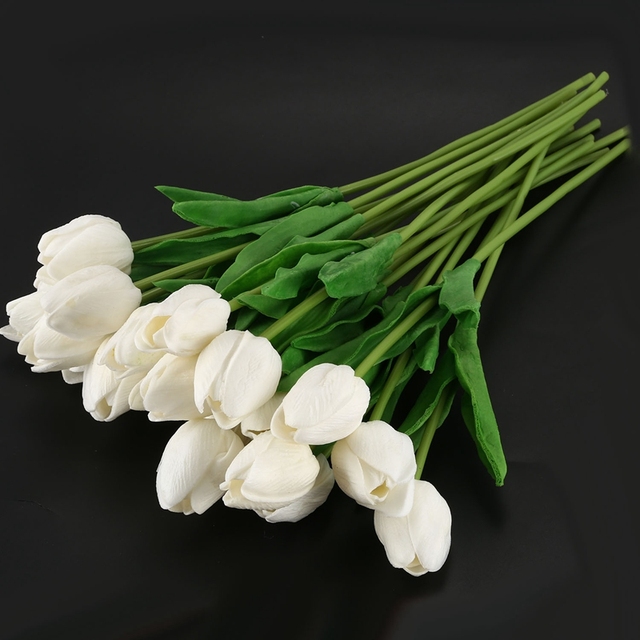 Lateksowy tulipan ozdobny do ślubu - komplet 20 sztuk, wysoka jakość KC451 - Wianko - 5