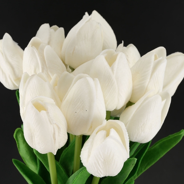 Lateksowy tulipan ozdobny do ślubu - komplet 20 sztuk, wysoka jakość KC451 - Wianko - 6