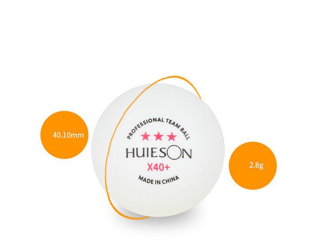 Piłeczki do tenisa stołowego HuIESON X40 + 3 gwiazdki ABS, nowy materiał, profesjonalne drużynowe piłki, 30/50/100 szt. piłek treningowych, 2.8g - Wianko - 5